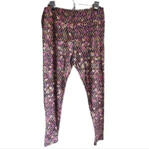 Lularoe Floral Leggings Women's Tall and Curvy OS Stretchy Colorful Casual